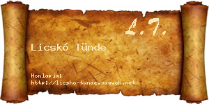 Licskó Tünde névjegykártya